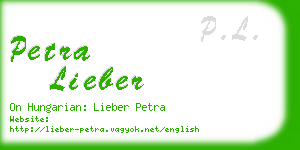 petra lieber business card